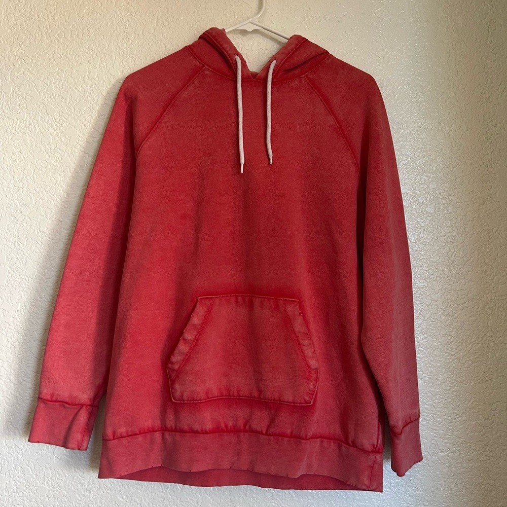 Mossimo Supply Co. Women’s Red Distressed Sweatshirt Hoodie Size Medium